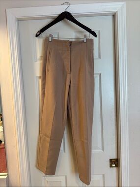 Zara Classic High-Waist Tan Trousers